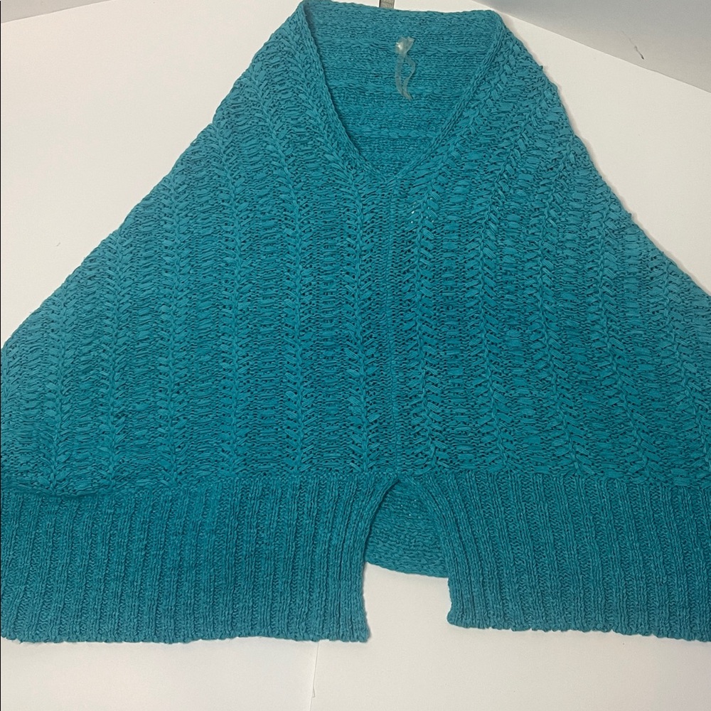 Teal Knit Poncho Chico’s